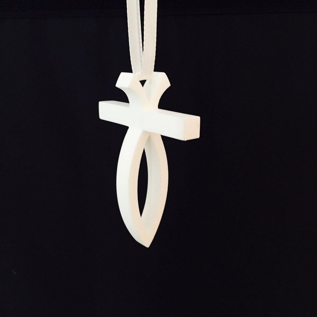 Fish Cross Christmas Ornament