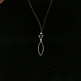 Medium Sterling Silver Fish Cross Pendant