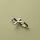 Silver Fishingcross Charm