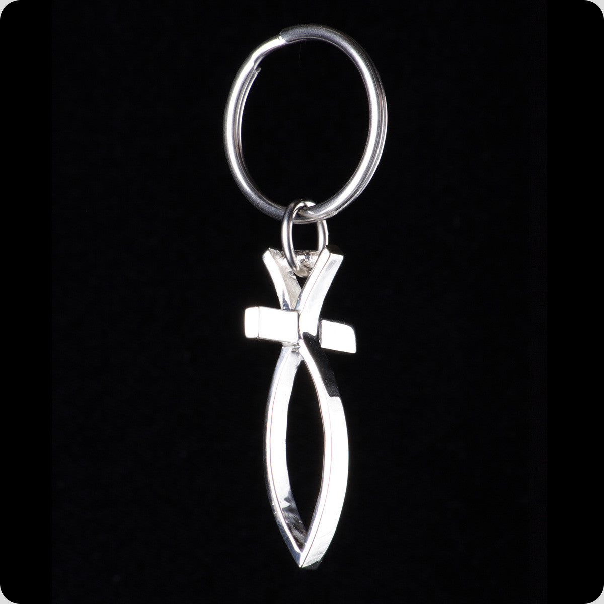 Sterling Silver Fish Cross Key Ring – FishingCross