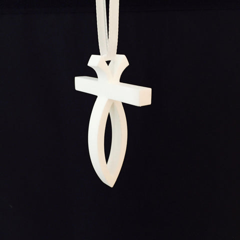 Fish Cross Christmas Ornament