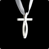 Small Sterling Silver Pendant on Black Leather Cord